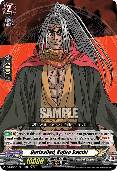 Unrivalled, Kojiro Sasaki (D-TB02/016EN) [Record of Ragnarok] | Pegasus Games WI