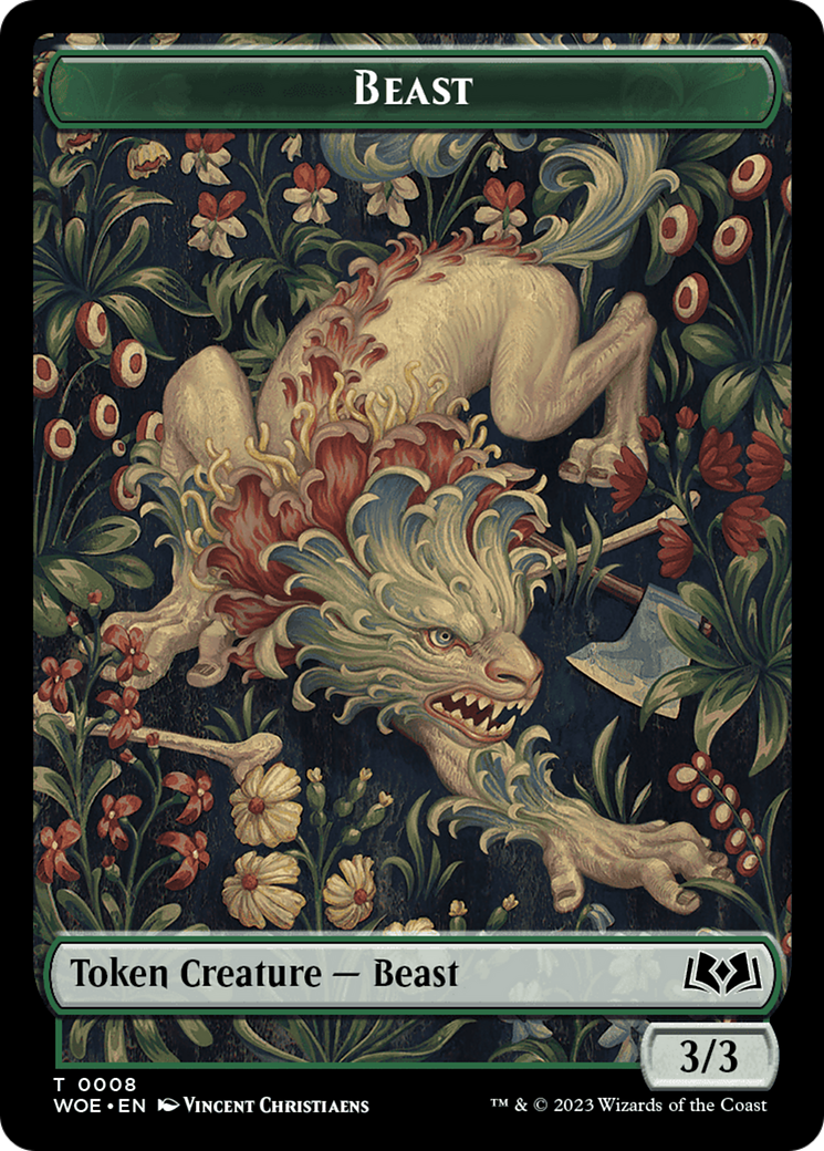 Beast // Food (0013) Double-Sided Token [Wilds of Eldraine Tokens] | Pegasus Games WI