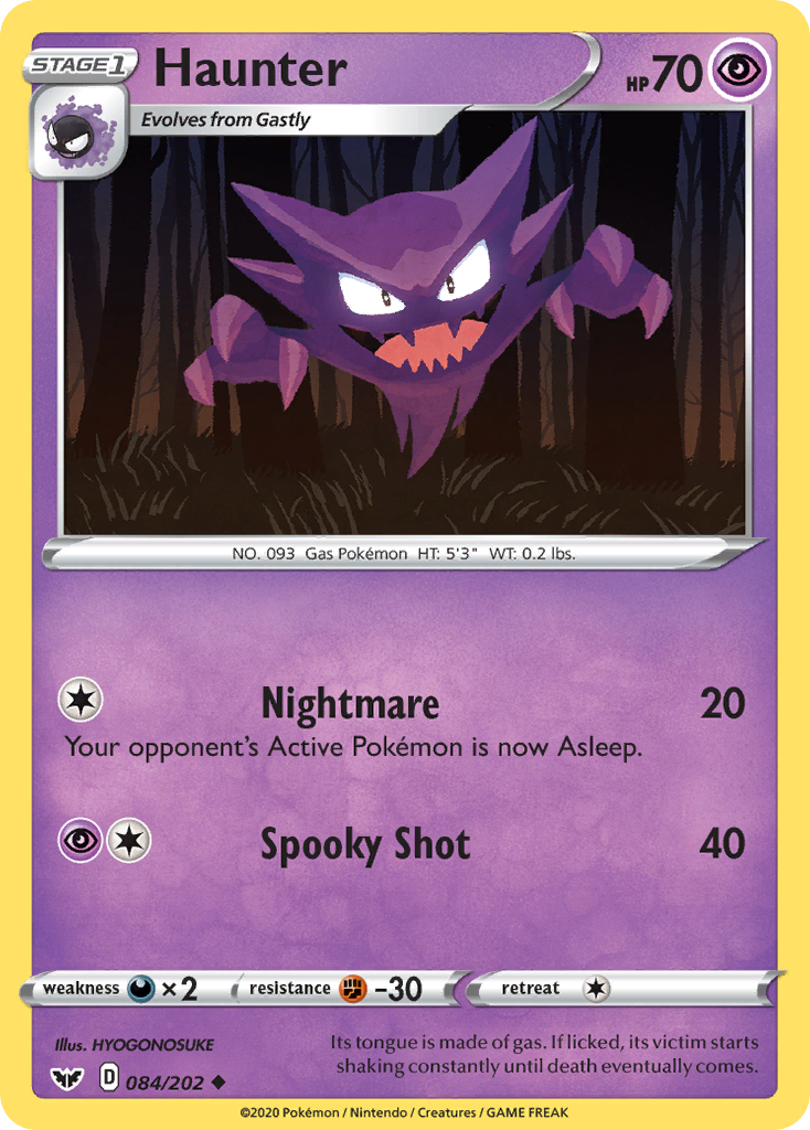 Haunter (084/202) [Sword & Shield: Base Set] | Pegasus Games WI