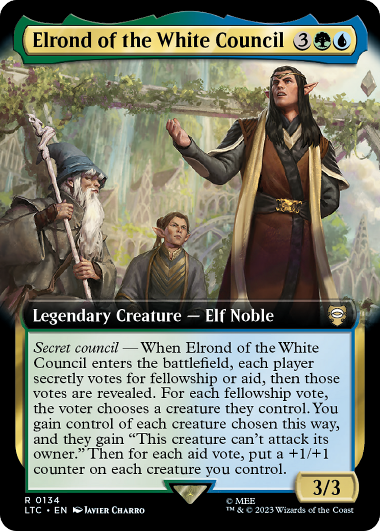 Elrond of the White Council (Extended Art) [The Lord of the Rings: Tales of Middle-Earth Commander] | Pegasus Games WI