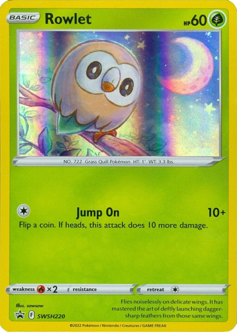 Rowlet (SWSH220) (Cosmos Holo) [Sword & Shield: Black Star Promos] | Pegasus Games WI