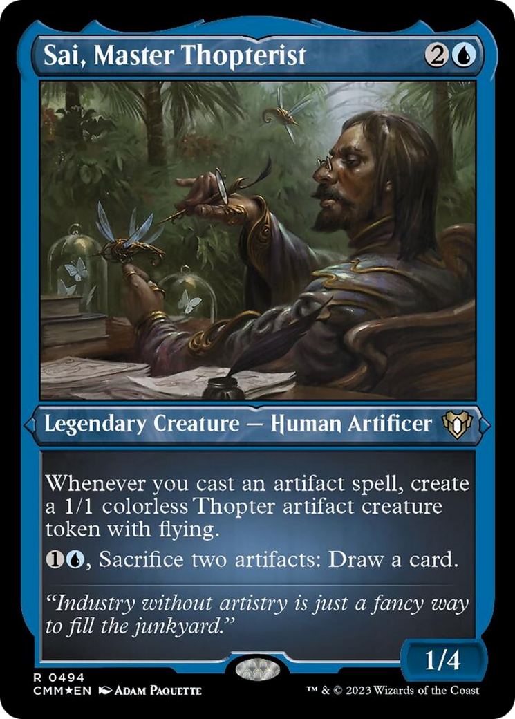 Sai, Master Thopterist (Foil Etched) [Commander Masters] | Pegasus Games WI