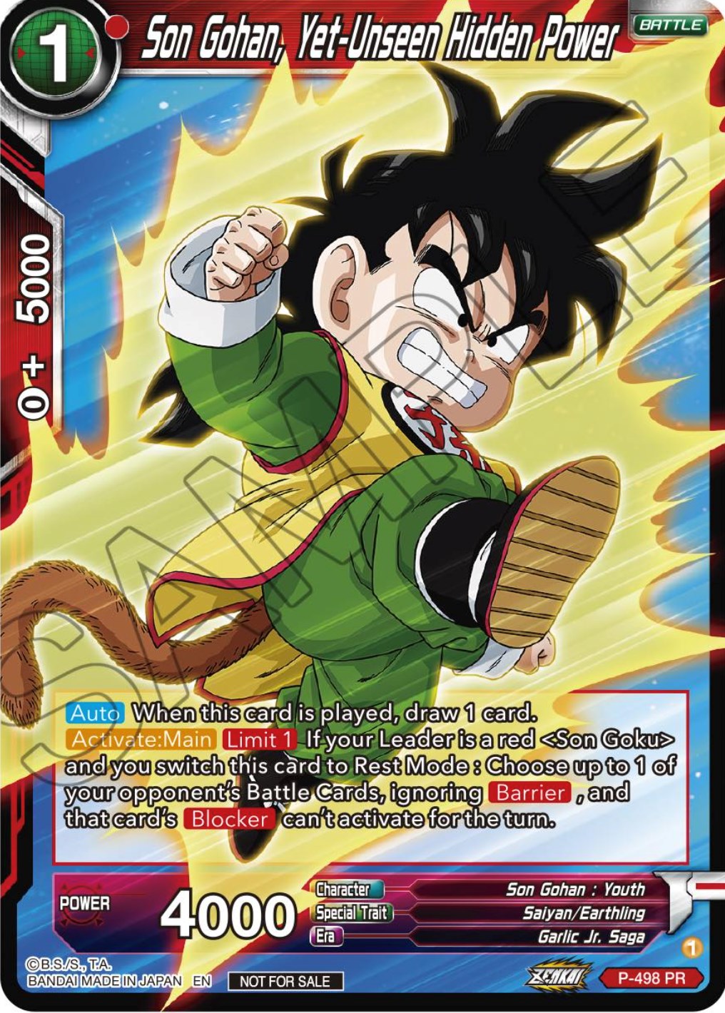 Son Gohan, Yet-Unseen Hidden Power (Zenkai Series Tournament Pack Vol.4) (P-498) [Tournament Promotion Cards] | Pegasus Games WI