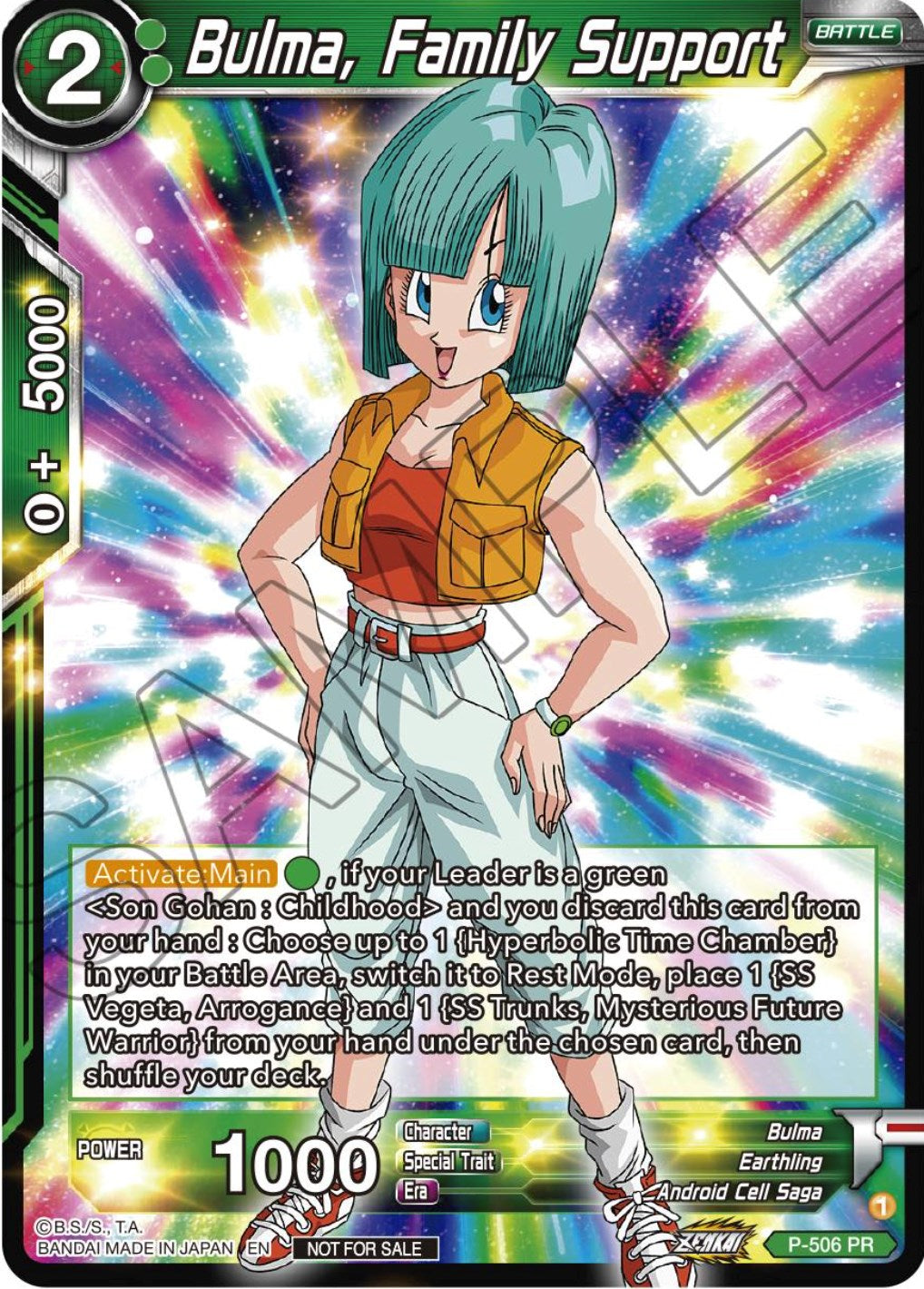 Bulma, Family Support (Zenkai Series Tournament Pack Vol.4) (P-506) [Tournament Promotion Cards] | Pegasus Games WI