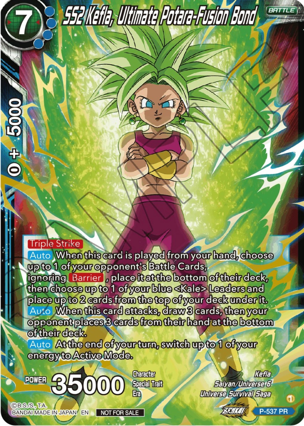 SS2 Kefla, Ultimate Potara-Fusion Bond (Championship Selection Pack 2023 Vol.2) (Gold-Stamped Silver Foil) (P-537) [Tournament Promotion Cards] | Pegasus Games WI