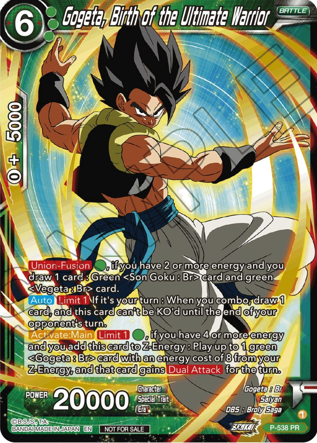 Gogeta, Birth of the Ultimate Warrior (Championship Selection Pack 2023 Vol.2) (Gold-Stamped Silver Foil) (P-538) [Tournament Promotion Cards] | Pegasus Games WI