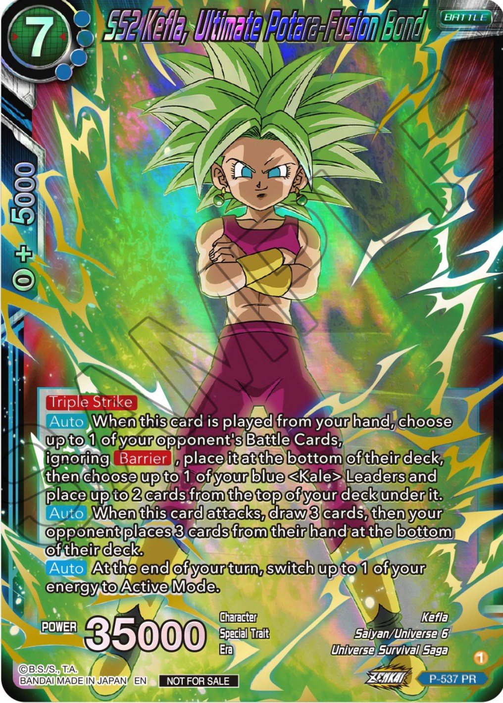 SS2 Kefla, Ultimate Potara-Fusion Bond (Championship Selection Pack 2023 Vol.2) (Gold-Stamped Shatterfoil) (P-537) [Tournament Promotion Cards] | Pegasus Games WI