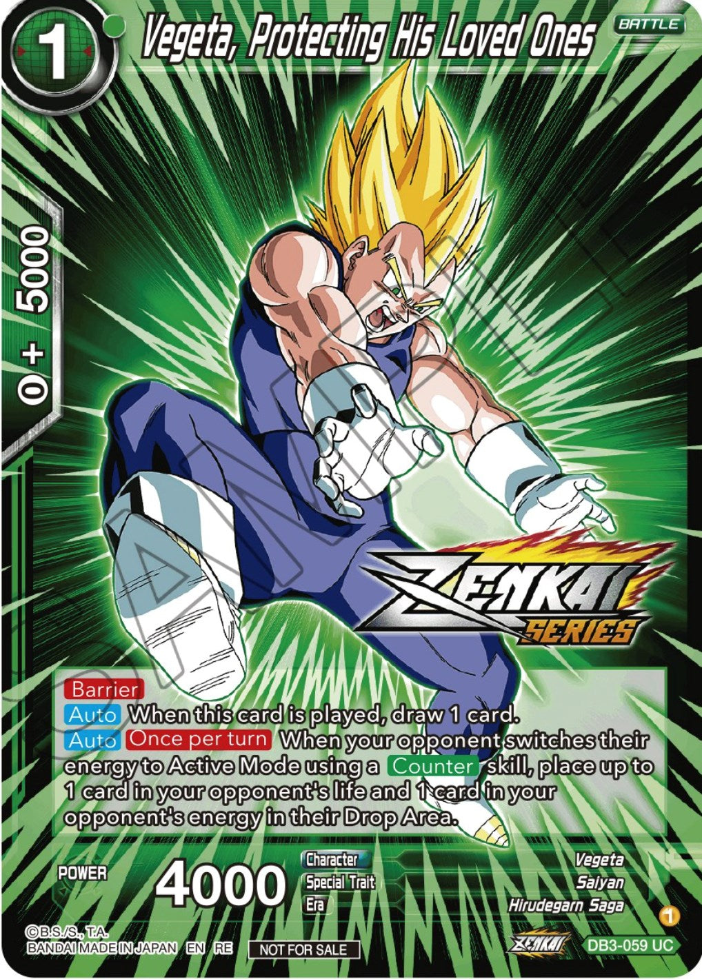 Vegeta, Protecting His Loved Ones (Event Pack 12) (DB3-059) [Tournament Promotion Cards] | Pegasus Games WI