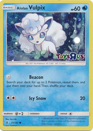 Alolan Vulpix (21/145) (Toys R Us Promo) [Sun & Moon: Guardians Rising] | Pegasus Games WI