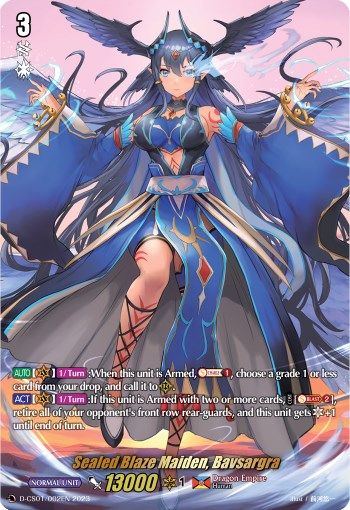 Sealed Blaze Maiden, Bavsargra (D-CS01/002EN) [Deluxe Collector's Set 01: Vanguard Deluxe] | Pegasus Games WI