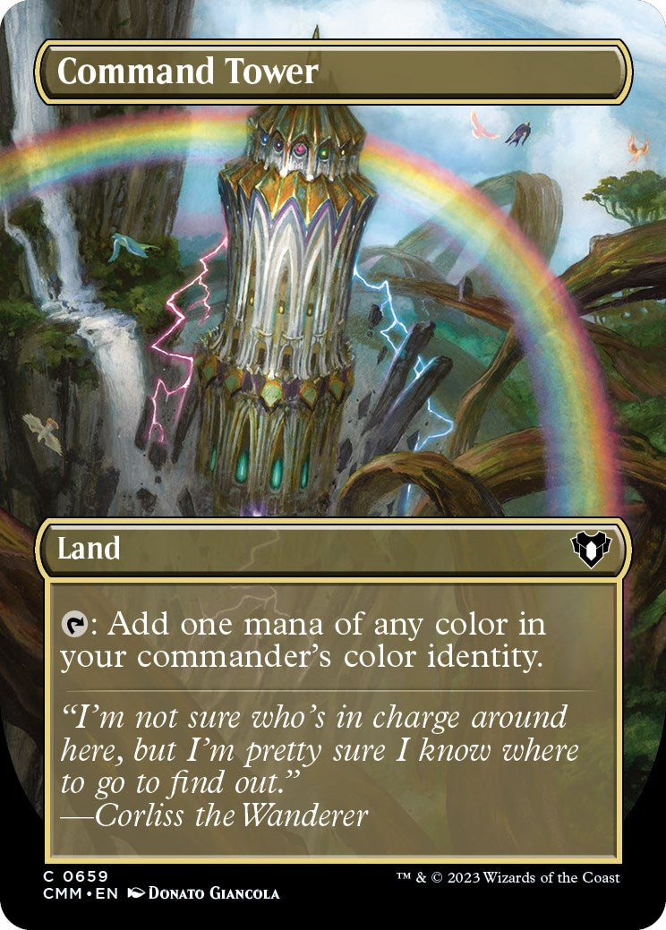 Command Tower (Borderless Alternate Art) [Commander Masters] | Pegasus Games WI