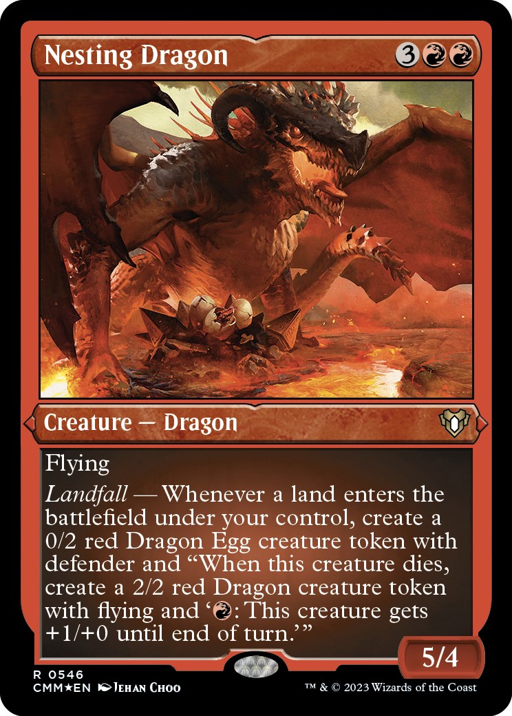 Nesting Dragon (Foil Etched) [Commander Masters] | Pegasus Games WI
