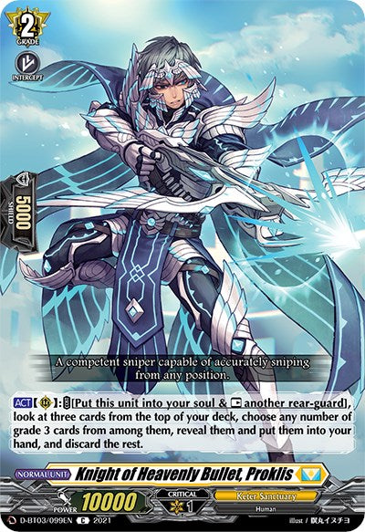 Knight of Heavenly Bullet, Proklis (D-BT03/099EN) [Advance of Intertwined Stars] | Pegasus Games WI