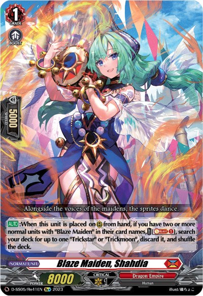Blaze Maiden, Shahdia (D-SS05/Re41EN) [D-SS05: Festival Booster 2023] | Pegasus Games WI