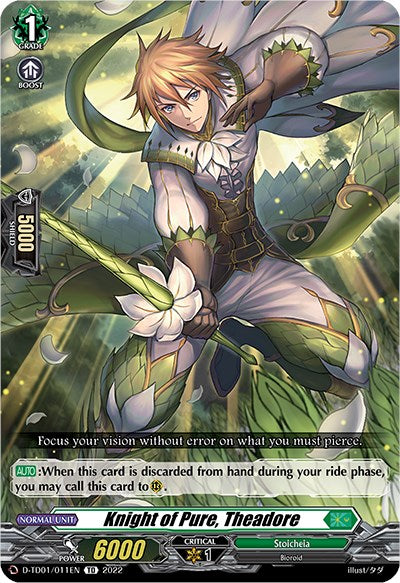 Knight of Pure, Theadore (D-TD01/011EN) [D-TD01: Urara Haneyama -Bandmaster of Blossoming Bonds-] | Pegasus Games WI
