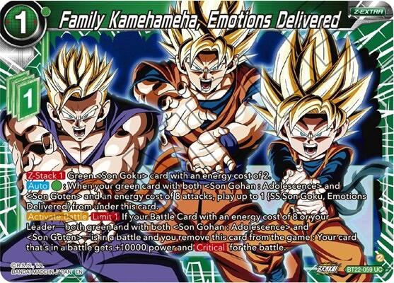 Family Kamehameha, Emotions Delivered (BT22-059) [Critical Blow] | Pegasus Games WI