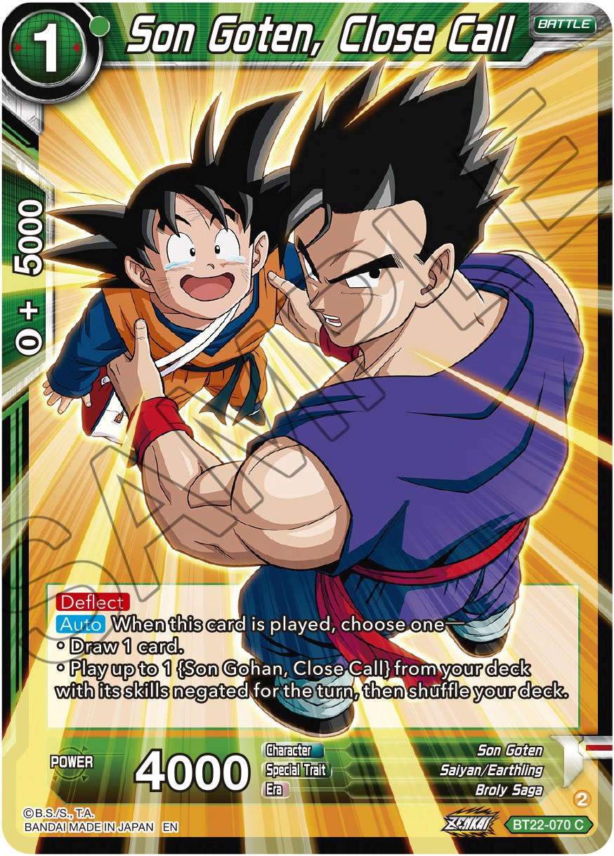 Son Goten, Close Call (BT22-070) [Critical Blow] | Pegasus Games WI