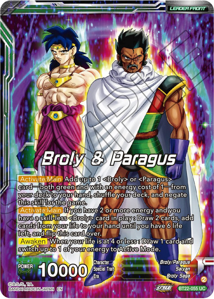 Broly & Paragus // SS Broly, Devil of Destruction (BT22-055) [Critical Blow] | Pegasus Games WI
