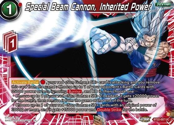 Special Beam Cannon, Inherited Power (BT22-007) [Critical Blow] | Pegasus Games WI