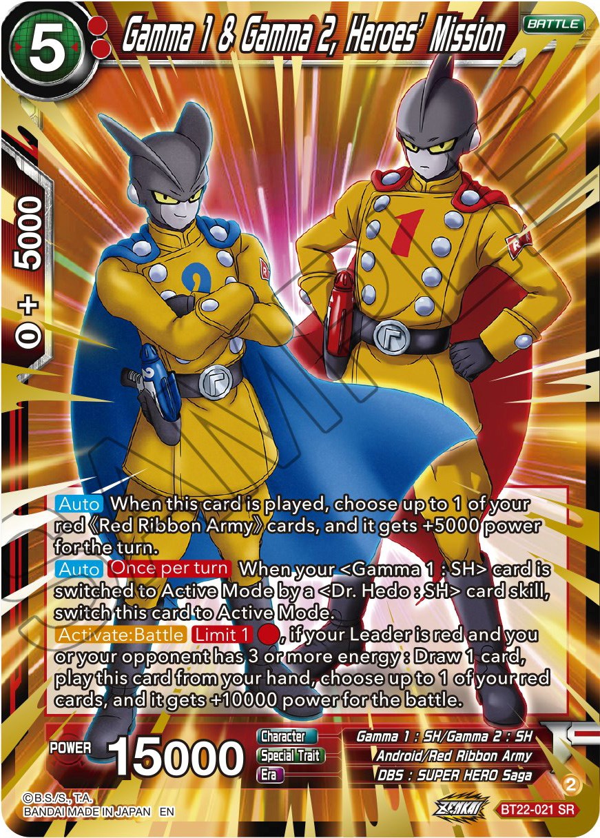 Gamma 1 & Gamma 2, Heroes' Mission (BT22-021) [Critical Blow] | Pegasus Games WI