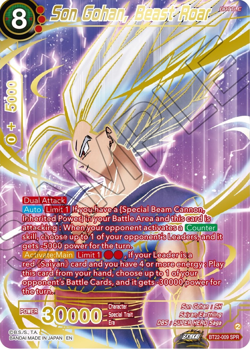 Son Gohan, Beast Roar (SPR) (BT22-009) [Critical Blow] | Pegasus Games WI