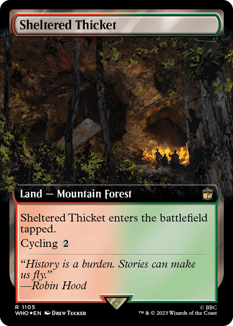 Sheltered Thicket (Extended Art) (Surge Foil) [Doctor Who] | Pegasus Games WI