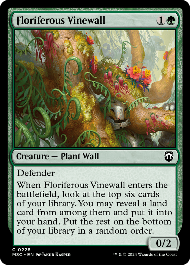 Floriferous Vinewall (Ripple Foil) [Modern Horizons 3 Commander] | Pegasus Games WI