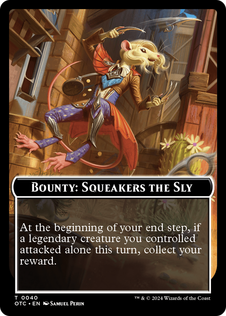 Bounty: Squeakers the Sly // Bounty Rules Double-Sided Token [Outlaws of Thunder Junction Commander Tokens] | Pegasus Games WI