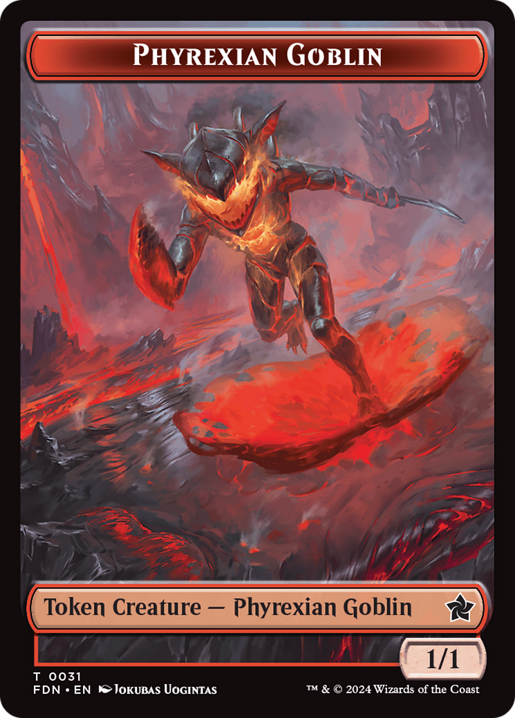 Cat (0027) // Phyrexian Goblin Double-Sided Token [Foundations Tokens] | Pegasus Games WI