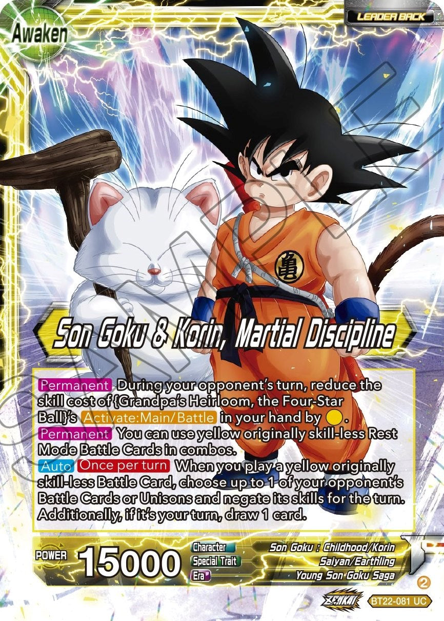 Son Goku // Son Goku & Korin, Martial Discipline (BT22-081) [Critical Blow] | Pegasus Games WI