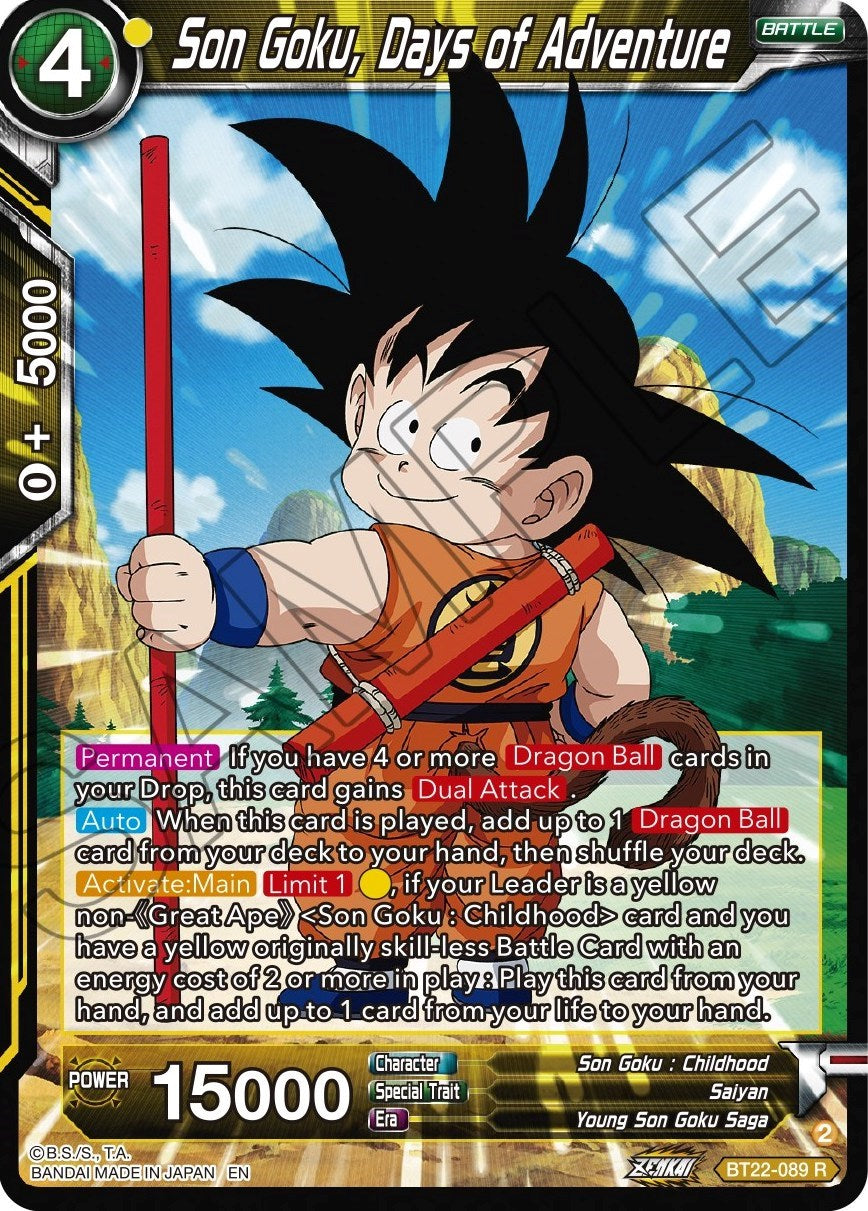 Son Goku, Days of Adventure (BT22-089) [Critical Blow] | Pegasus Games WI