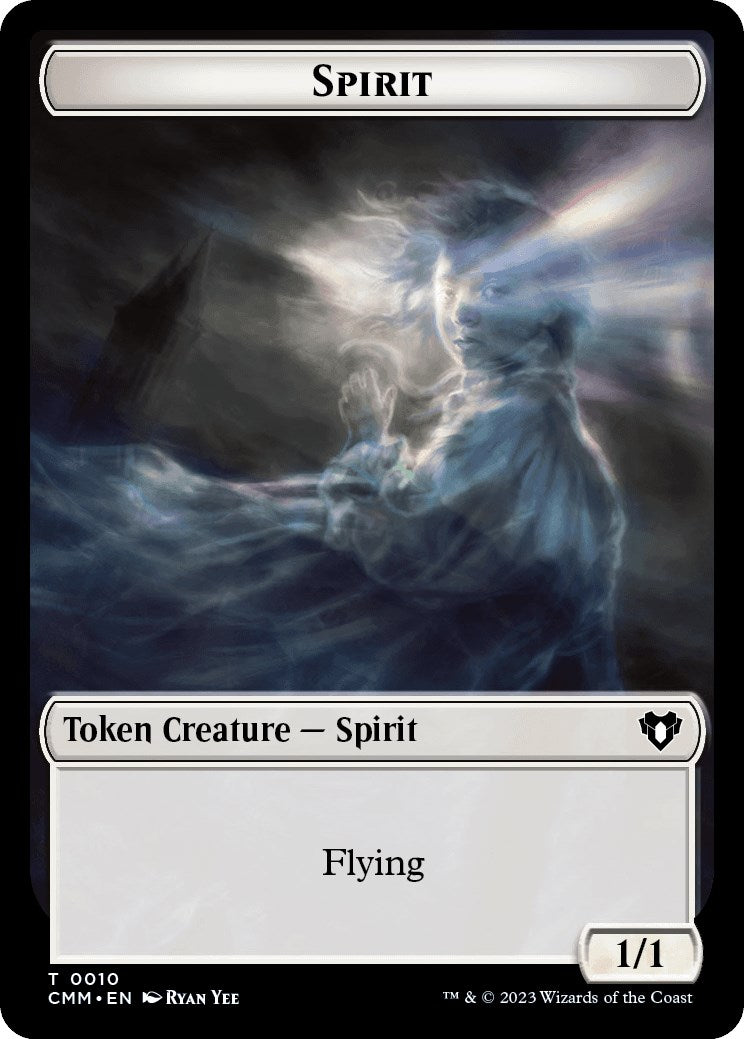 Spirit (0010) // Cat (0005) Double-Sided Token [Commander Masters Tokens] | Pegasus Games WI