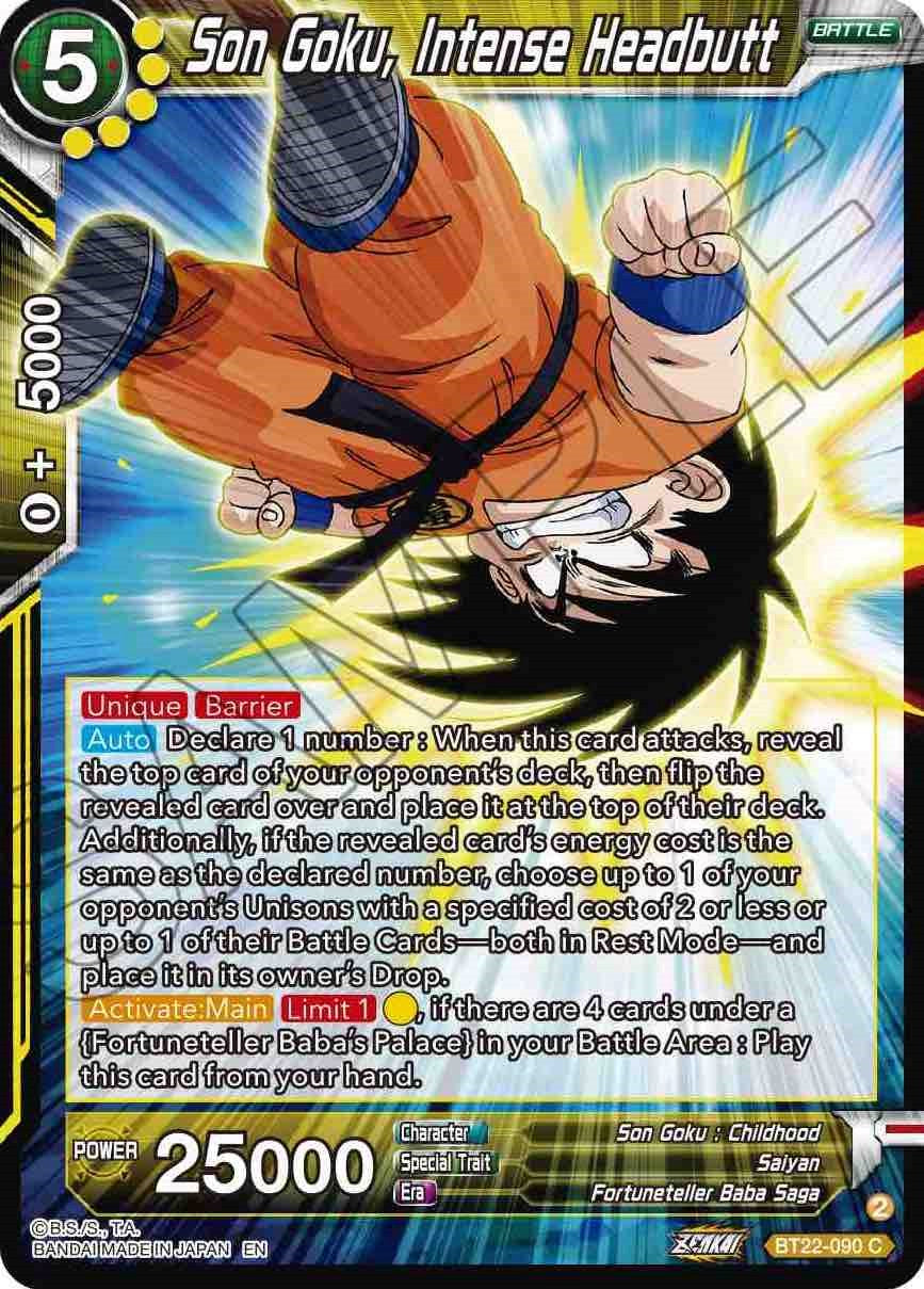 Son Goku, Intense Headbutt (BT22-090) [Critical Blow] | Pegasus Games WI