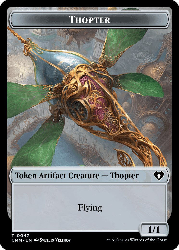 Thopter // Emblem - Daretti, Scrap Savant Double-Sided Token [Commander Masters Tokens] | Pegasus Games WI