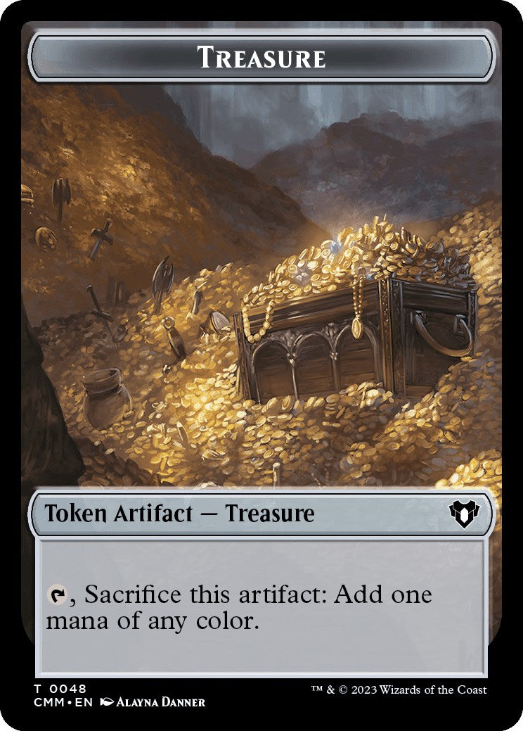 Treasure // Elemental (0037) Double-Sided Token [Commander Masters Tokens] | Pegasus Games WI