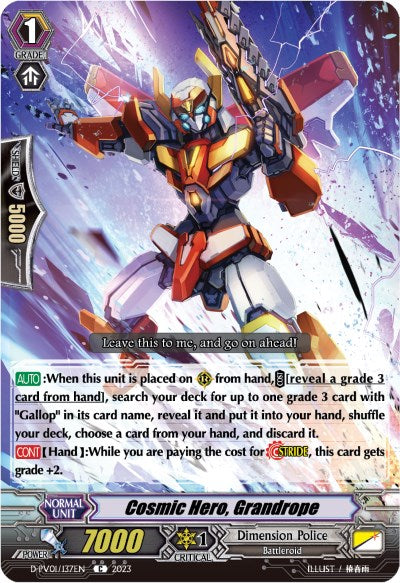Cosmic Hero, Grandrope (D-PV01/137EN) [D-PV01: History Collection] | Pegasus Games WI