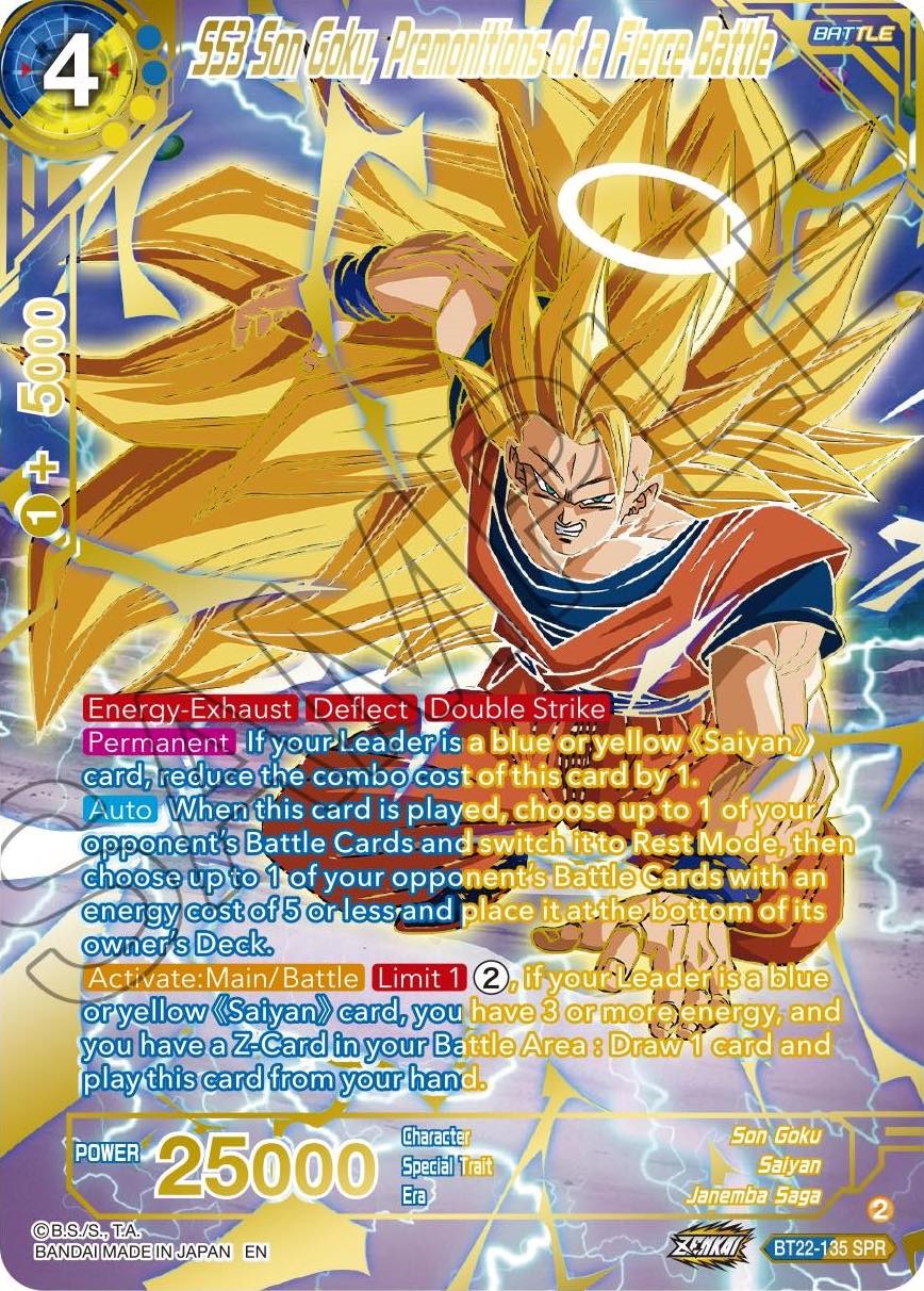 SS3 Son Goku, Premonitions of a Fierce Battle (SPR) (BT22-135) [Critical Blow] | Pegasus Games WI