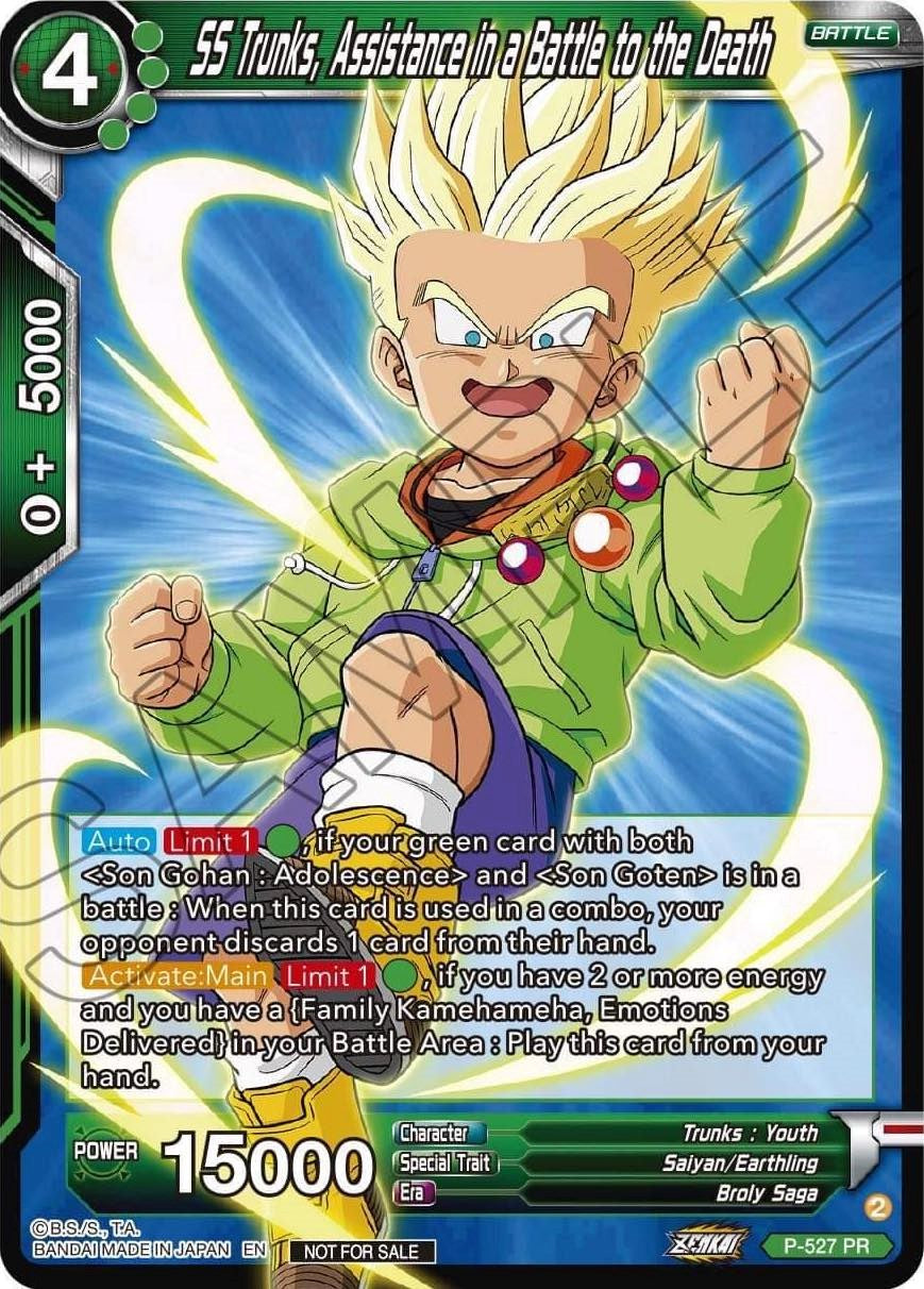 SS Trunks, Assistance in a Battle to the Death (Zenkai Series Tournament Pack Vol.5) (P-527) [Tournament Promotion Cards] | Pegasus Games WI