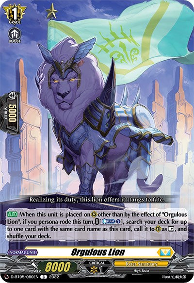Orgulous Lion (D-BT05/080EN) [Triumphant Return of the Brave Heroes] | Pegasus Games WI