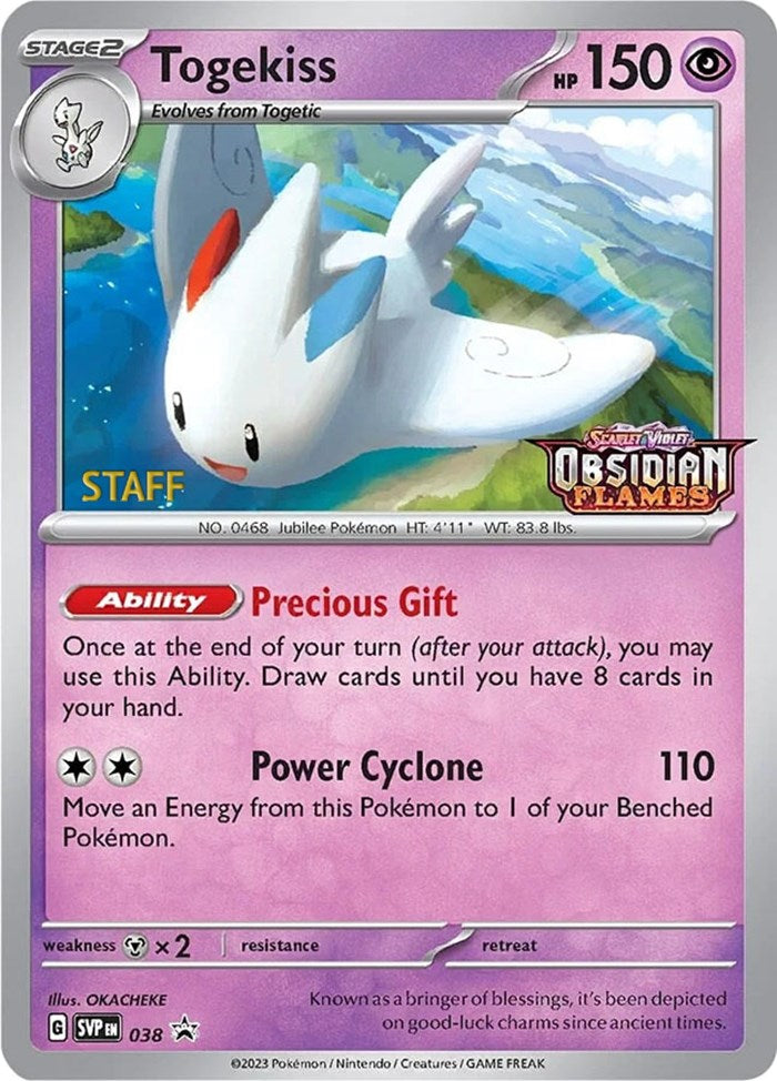 Togekiss (038) (Stamped) (Staff) [Scarlet & Violet: Black Star Promos] | Pegasus Games WI