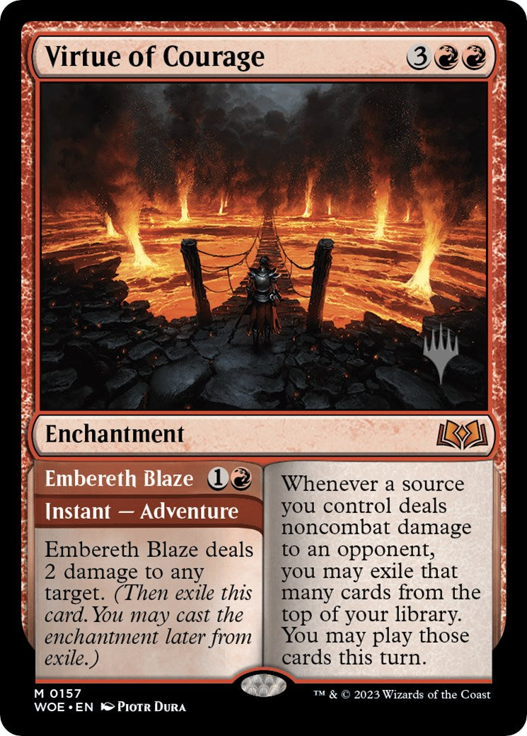 Virtue of Courage //Embereth Blaze (Promo Pack) [Wilds of Eldraine Promos] | Pegasus Games WI