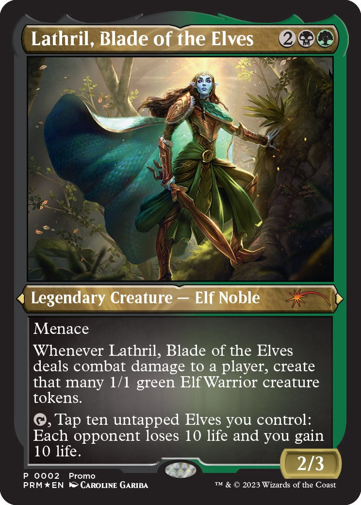 Lathril, Blade of the Elves (Foil Etched) [Media Promos] | Pegasus Games WI