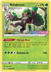Rillaboom (SWSH006) (Staff Prerelease Promo) [Sword & Shield: Black Star Promos] | Pegasus Games WI