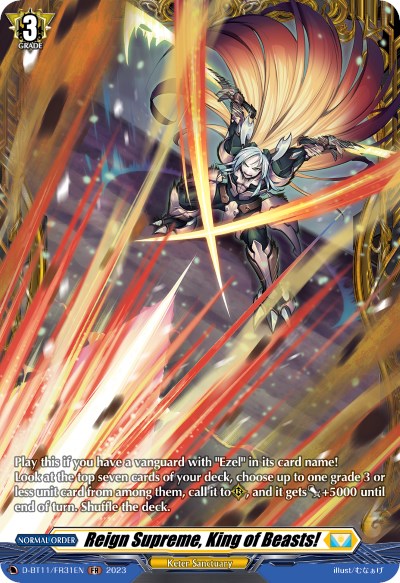 Reign Supreme, King of Beasts! (D-BT11/FR31EN) [Clash of the Heroes] | Pegasus Games WI