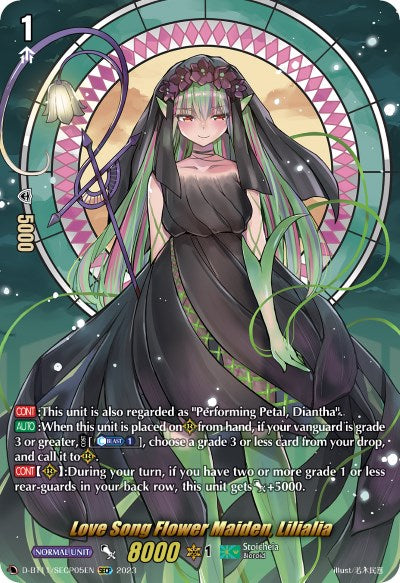 Love Song Flower Maiden, Lilialia (D-BT11/SECP05EN) [Clash of the Heroes] | Pegasus Games WI