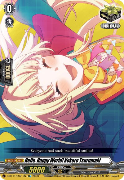 Hello, Happy World! Kokoro Tsurumaki (D-BT11/EX21EN) [Clash of the Heroes] | Pegasus Games WI