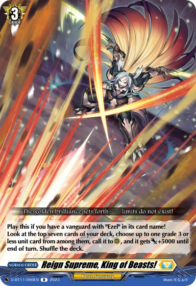 Reign Supreme, King of Beasts! (D-BT11/050EN) [Clash of the Heroes] | Pegasus Games WI