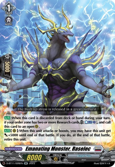 Emanating Monster, Raselec (D-BT11/026EN) [Clash of the Heroes] | Pegasus Games WI