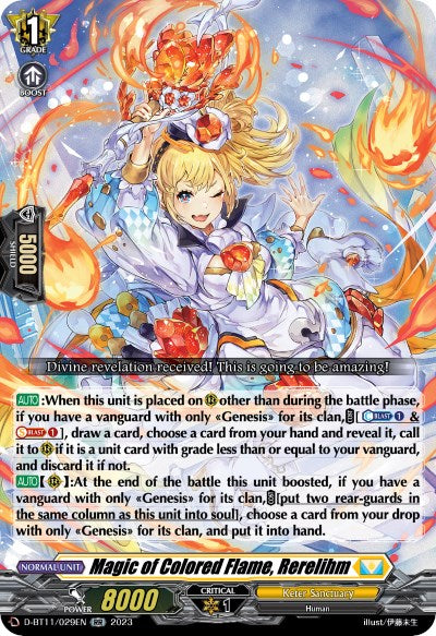 Magic of Colored Flame, Rerelihm (D-BT11/029EN) [Clash of the Heroes] | Pegasus Games WI