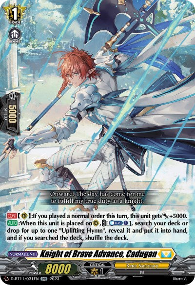 Knight of Brave Advance, Cadugan (D-BT11/031EN) [Clash of the Heroes] | Pegasus Games WI